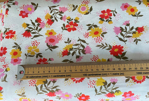 Fabric Godmother Collection  Gertie floral viscose & linen fabric