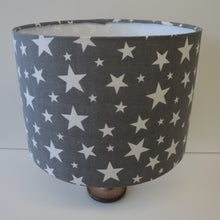 Load image into Gallery viewer, Lampshade Grey with white Stars 30cm Drum Diameter
